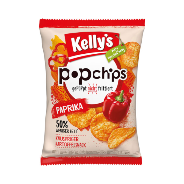 Kelly's popchips Paprika, gePOPpt, 50 % weniger Fett, 70g